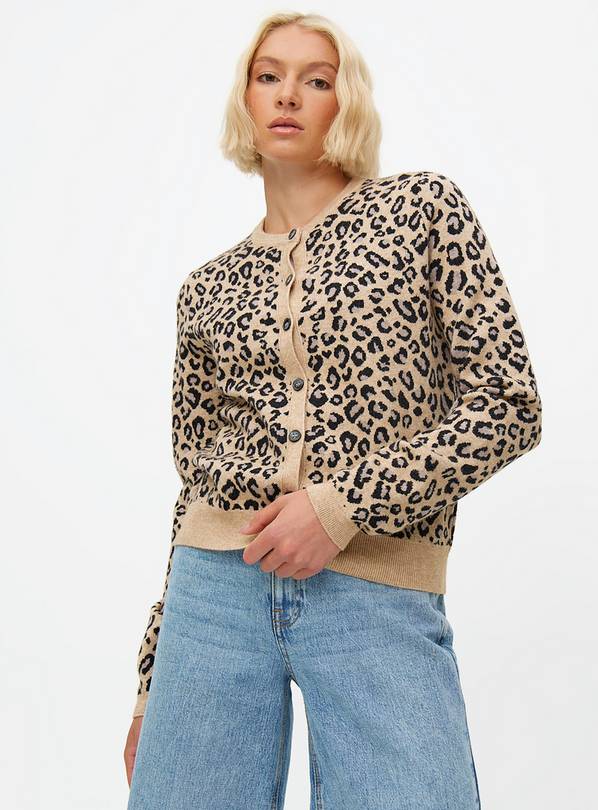 Leopard Print Crew Neck Cardigan 16